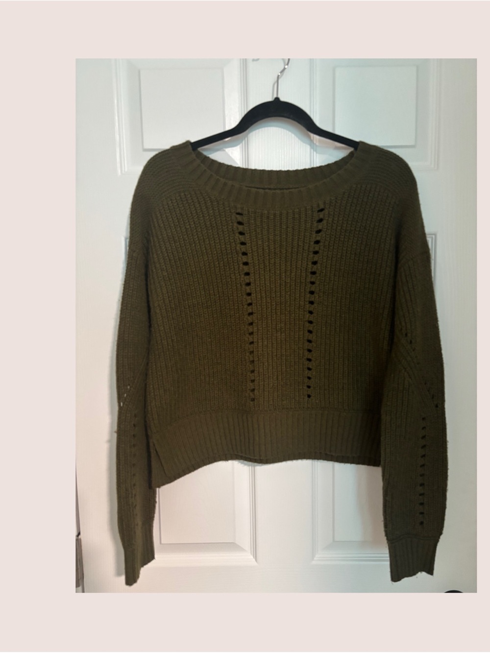 Aeropostale Olive Knit Crewneck Sweater